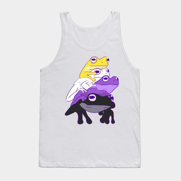 Nonbinary Pride Frog Stack Tank Top by josierichey